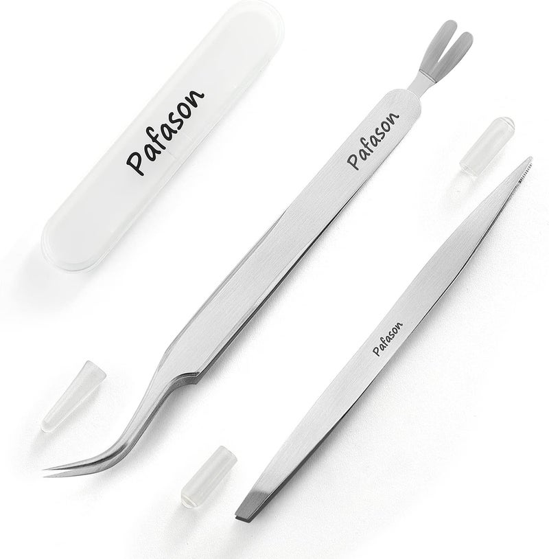 Pafason Premium Tick Removal Tweezer Set, Dual-Headed, Multi-functional Stainless Steel Twister Remover for Dogs, Cats, Humans, Storage Case - Image 1
